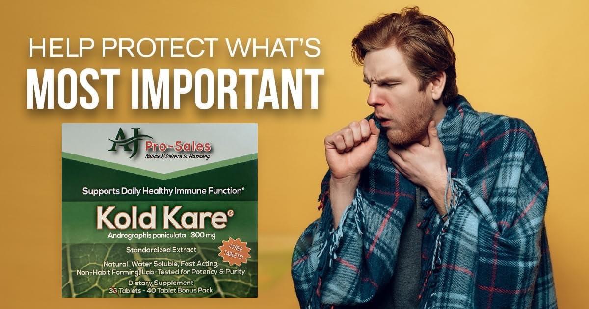 Kare-N-Herbs Kold Kare Daily Immune Health Function, 40 Count, Pack of 2 - Effective Against Cold, Sinus, Allergy Symptoms | Non-Habit Forming | No Side Effects
