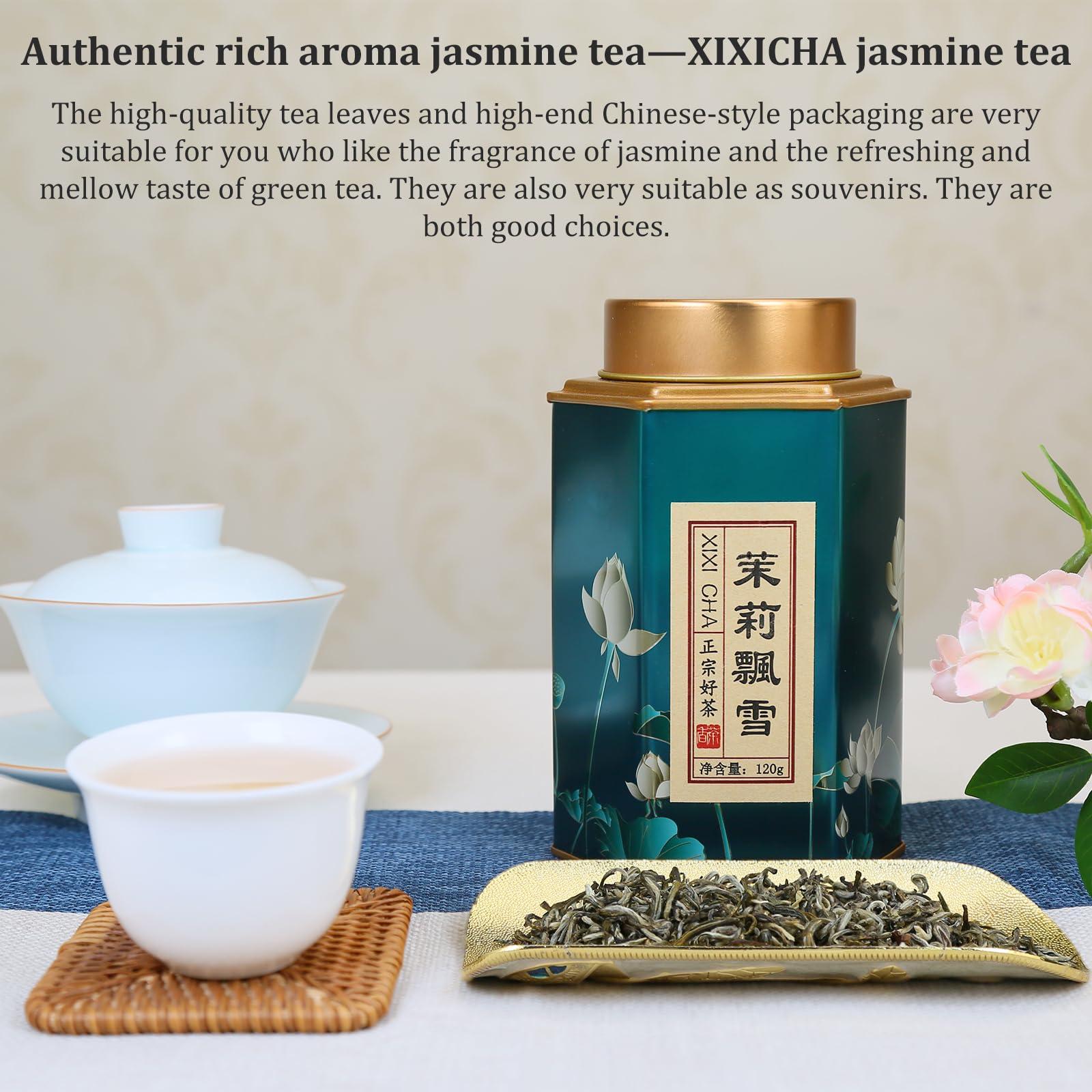 XIXICHA XIXICHA Jasmine Tea Loose Leaf Grade AAA Jasmine Green Tea Chinese Tea Green Tea New Tea Premium Chinese Jasmine Tea 4.23oz/120g