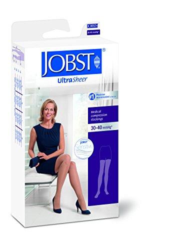JOBST JOBST UltraSheer Thigh High with Sensitive Top Band, 30-40 mmHg Compression Stockings, Closed Toe, Large, Natural