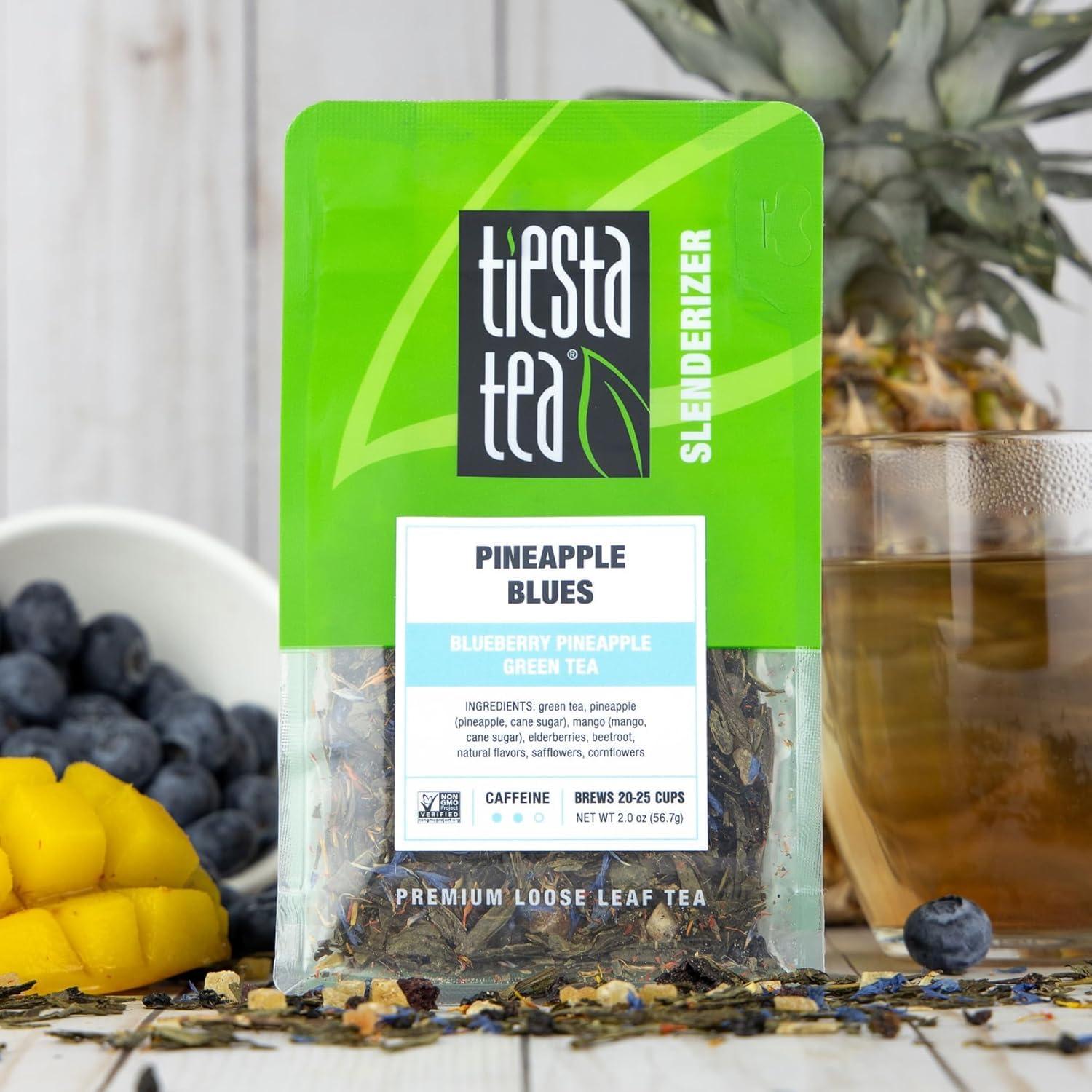 Tiesta Tea Tiesta Tea - Pineapple Blues | Blueberry Pineapple Green Tea | Premuim Tropical Loose Leaf Tea Blend | Medium Caffeinated Green Tea | Make Hot or Iced Tea & Up to 25 Cups - 2 Ounce Resealable Pouch