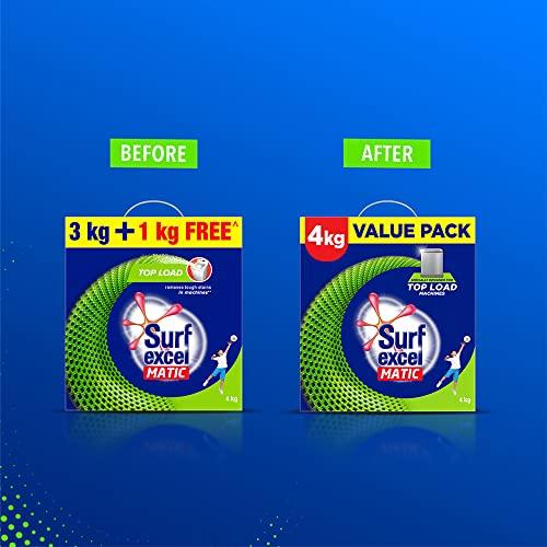 Surf Excel Surf Excel Matic Top Load Detergent Powder, 3 Kg + 1 kg Free