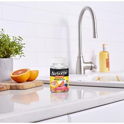 Airborne Airborne 750mg Vitamin C Gummies For Adults, Immune Support Supplement with Powerful Antioxidants Vitamins A C & E - 21 Gummies, Assorted Fruit Flavor