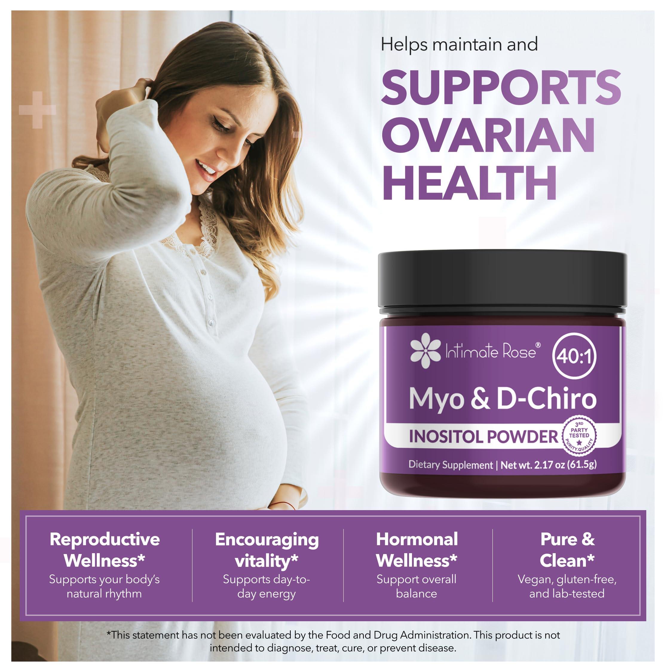 Intimate Rose Intimate Rose Inositol Supplement for Women Powder - Myo-inositol & D-Chiro Inositol - Hormonal Balance & Healthy Ovarian Function Support for Women - Ideal 40:1 Ratio - Made in USA