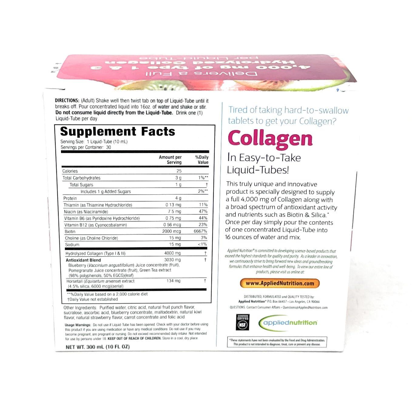 Applied Nutrition Applied Nutrition Liquid Collagen Drink Mix 4000 mg, 30 Tubes