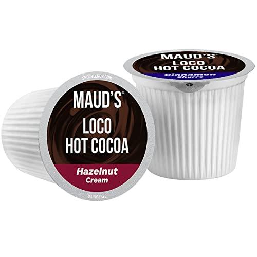 MAUD\'S Maud\'s Flavored Hot Chocolate Variety Pack, 48ct. Solar Energy Produced Recyclable Single Serve Gluten & Dairy Free Flavored Hot Cocoa Pods, 100% California Blended Hot Cocoa Variety, KCup Compatible