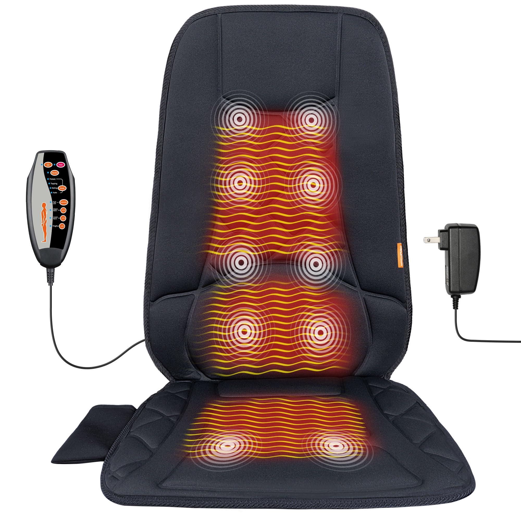 CARSHION CARSHION 10 Vibration Motors, Massage Seat Cushion with Heat,Back Massager for Chair Back Massager Heated Seat Cover Massage Chair Pad for Pain Relief Home Office Use