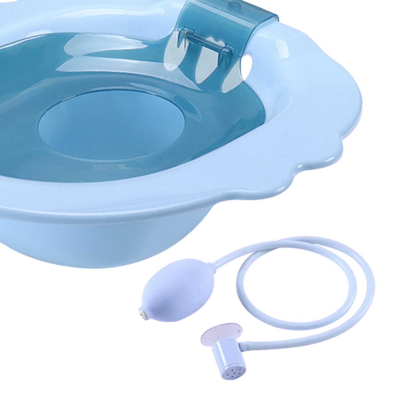 Generic Sitz Bath for Toilet Seat Perineal Soaking Bath Reusable Anti Over Universal Sitz Bath Tub Sitz Bath for Postpartum Care for Elderly, blue