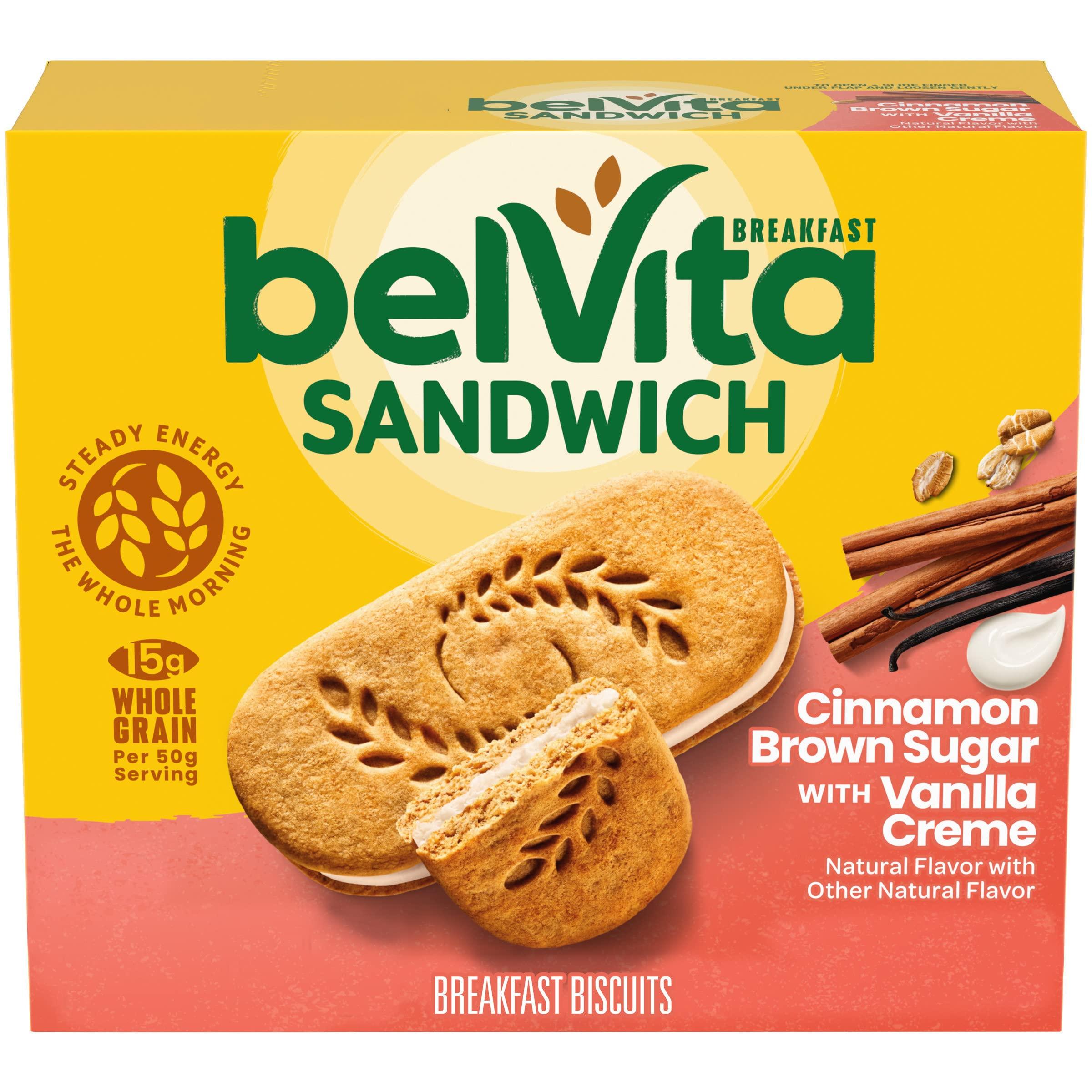 Belvita belVita Breakfast Sandwich Cinnamon Brown Sugar with Vanilla Creme Breakfast Biscuits, 5 Packs (2 Sandwiches Per Pack)