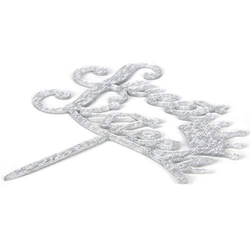 INNORU Sweet 16 Cake Topper - Silver Crown Sweet Sixteen Cake Topper - 16th Birthday Party Decorations Supplies