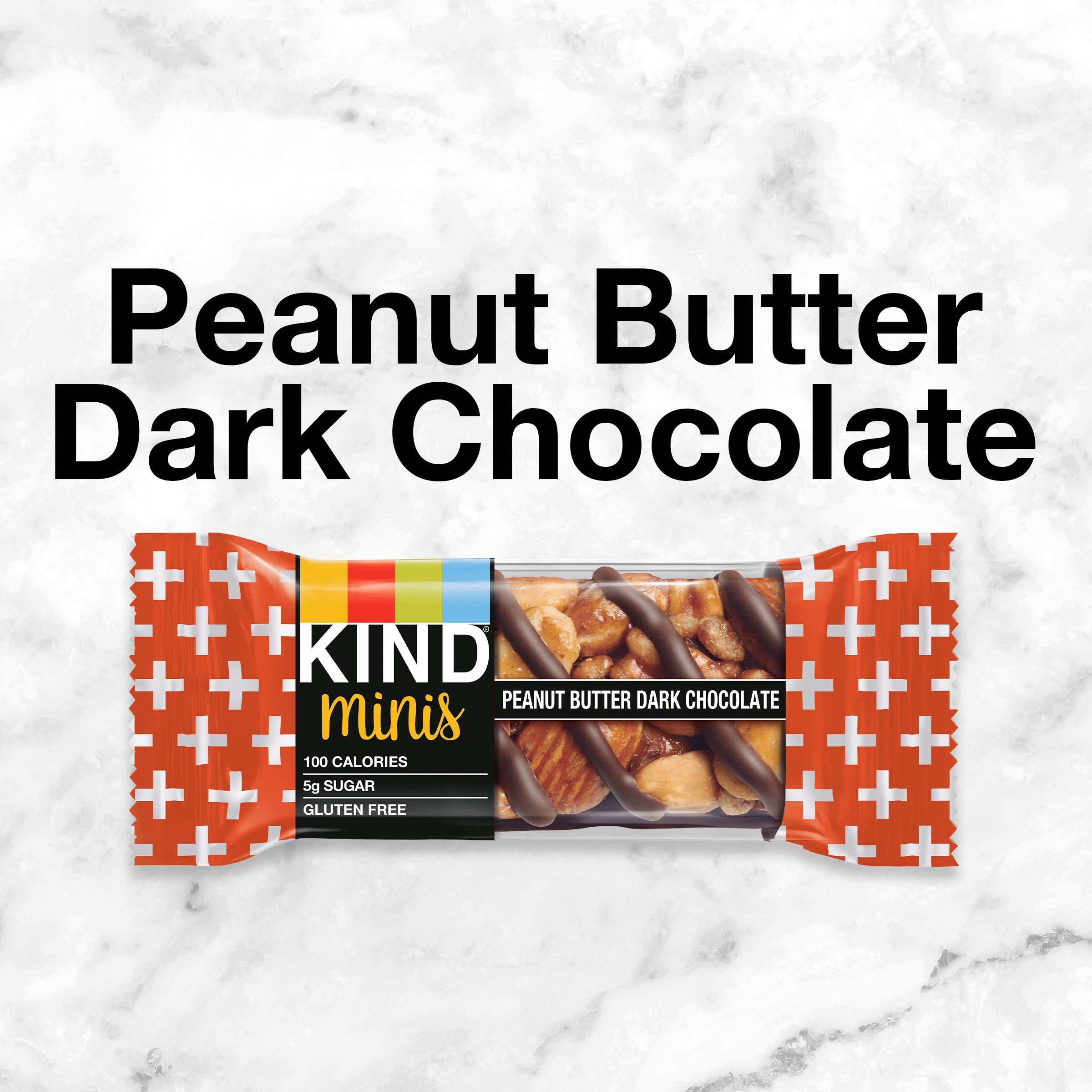 KIND KIND Minis Healthy Snack Bar, Peanut Butter Dark Chocolate, 3g Protein, Gluten Free Bars, 0.7 OZ, (80 Count)