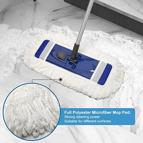 KeFanta Kefanta Dust Mop for Hardwood Floors with Extendable Long Handle 57'' and 2 Different Mop Pads, Microfiber Dry & Wet Dust Mops for Floor Cleaning Hardwood Marble Tile Home Kitchen