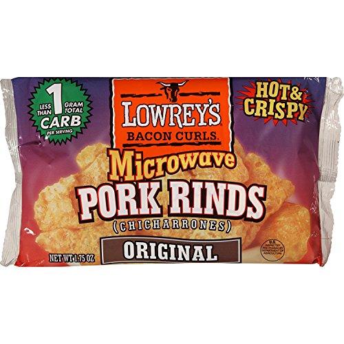 Lowrey's Lowrey's Bacon Curls Microwave Pork Rinds (Chicharrones), Original, 1.75 Ounce (Pack of 18)