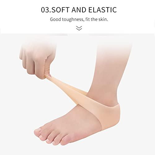 MXFDOKD Heel Pads,Gel Heel Protector Silicone Pads, Breathable Heel Protector, Heel Protector For Shoes, Silicone Heel Protector Socks, Heel Protector, Heel Pads Gel, Heel Cups for Fersenschmerzen,2Pairs