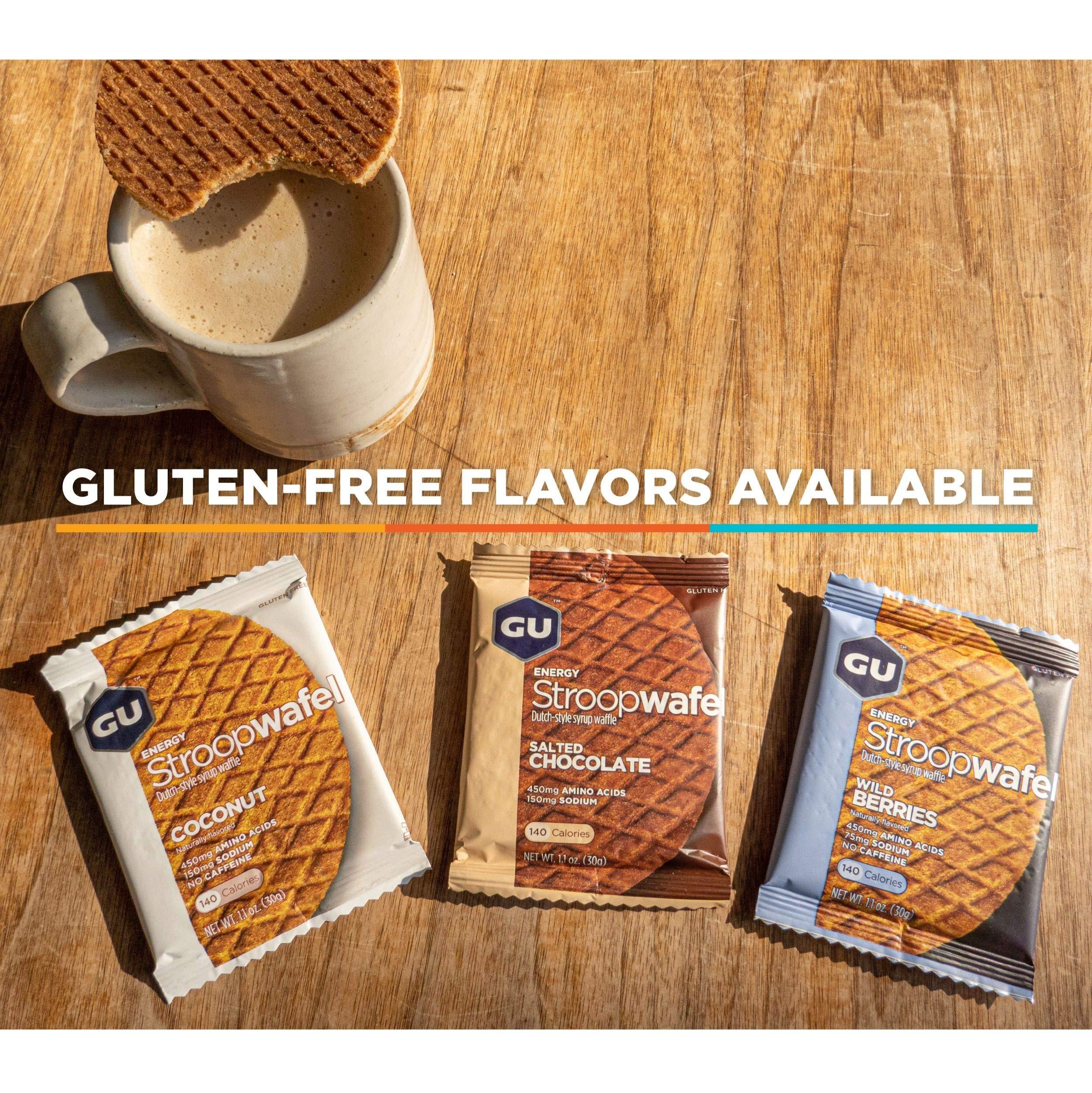 GU Energy GU Energy Stroopwafel Salted Chocolate Sports Nutrition Waffle, Caffeine-Free, Gluten-Free, and Kosher dairy, On-the-Go Energy for Any Workout, 16 Count
