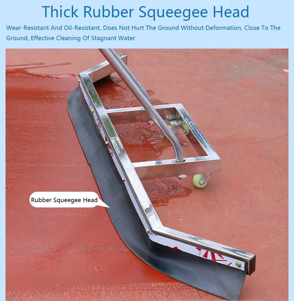 FOZCJS Tennis Court Squeegee, Stainless Steel Sport Squeegee Sweepe Floor Water Remover Rain Shuttle Squeegee Broom for Sport Courts, Garages, Flat Floor, Silver