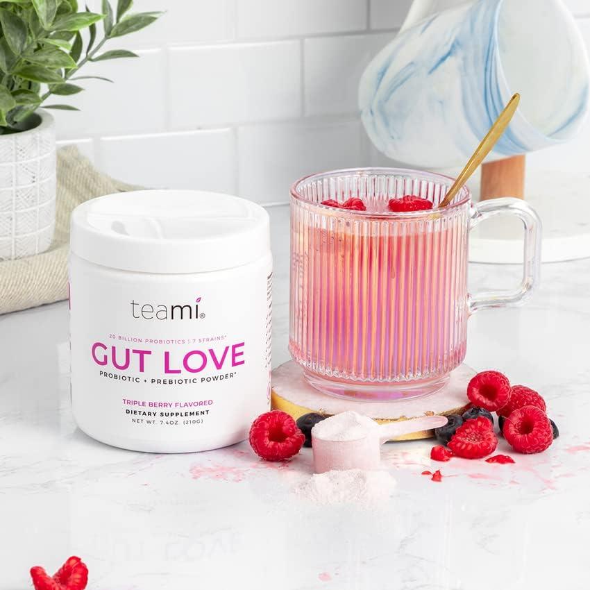 Teami Teami Organic Super Greens & Gut Health Powder - prebiotics and probiotics Powder for Immunity & Digestion - 16 Natural Ingridients with 20 Billion Probioctics