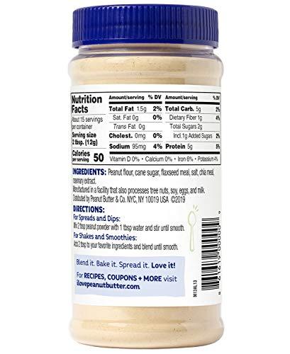 Peanut Butter & Co. Peanut Butter & Co. Powdered Peanut Butter, Non-GMO, Gluten Free, Vegan, Flax & Chia, 6.5 Ounce Jars (Pack of 2)
