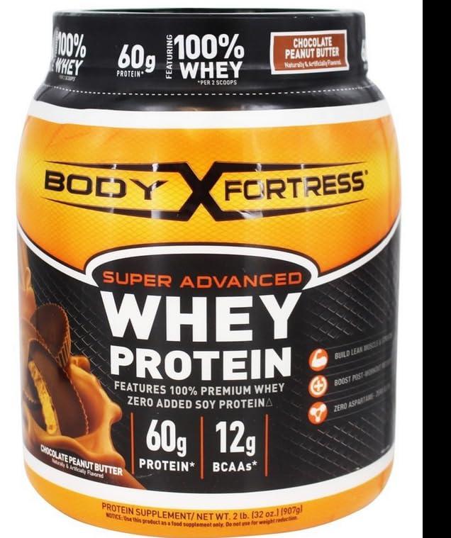 Body Fortress Body Fortress 100% Whey, Premium Protein Powder, Chocolate Peanut Butter, 1.78lbs (Packaging May Vary) & 100% Whey, Premium Protein Powder, Vanilla, 1.74lbs (Packaging May Vary)