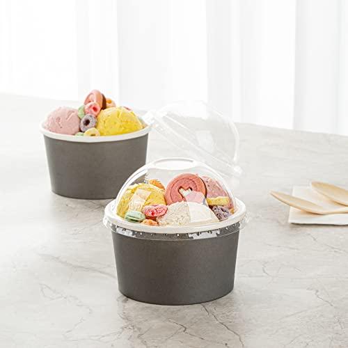 Restaurantware LIDS ONLY: Dome-Shaped Lids, 50 Transparent Plastic Lids For 12 Ounce Coppetta To Go Cups - Cups Sold Separately, Disposable, Clear Plastic Dessert Cups Lids, For Dessert Takeaways- Restaurantware