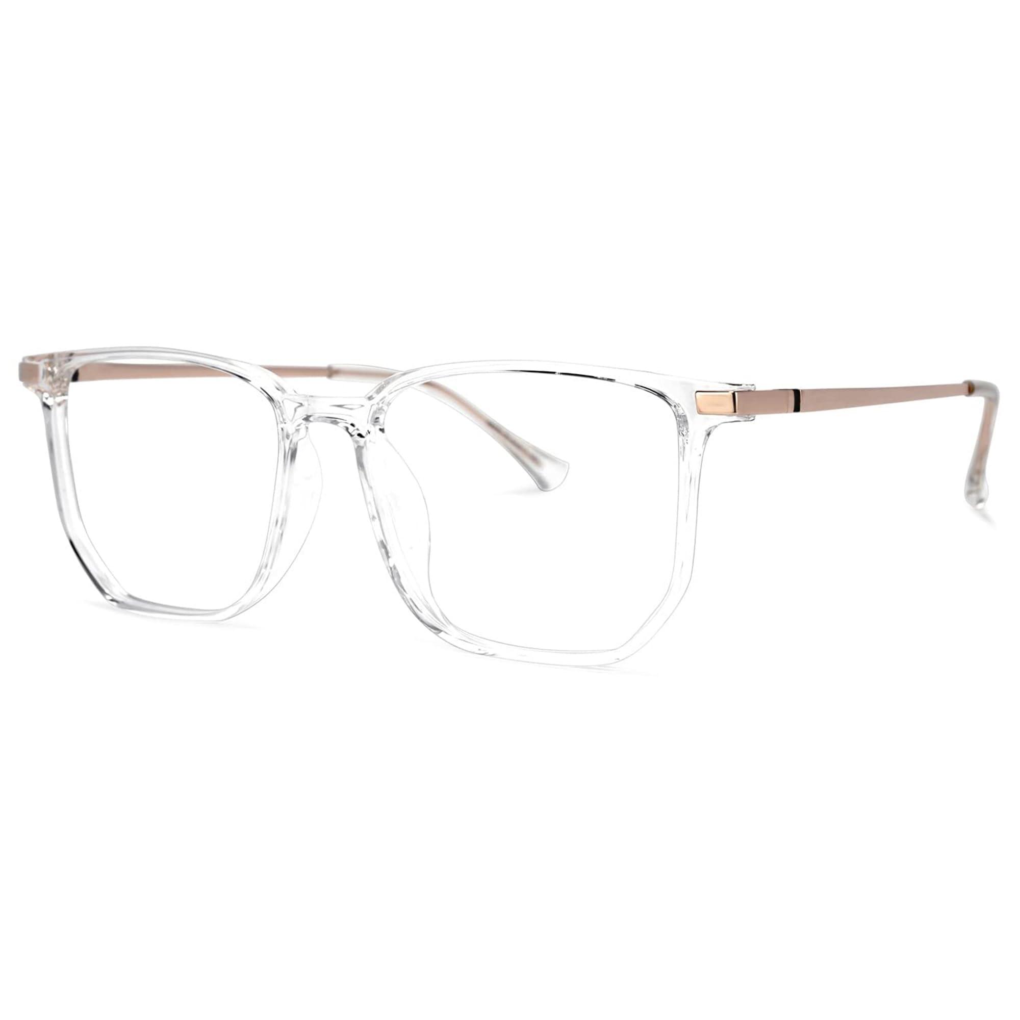 Zeelool Zeelool Readers Retro Rectangle Reading Glasses for Women Men with Standard Anti-Reflective Coating Fezell ZTT123484-02(Crystal, 2.50)