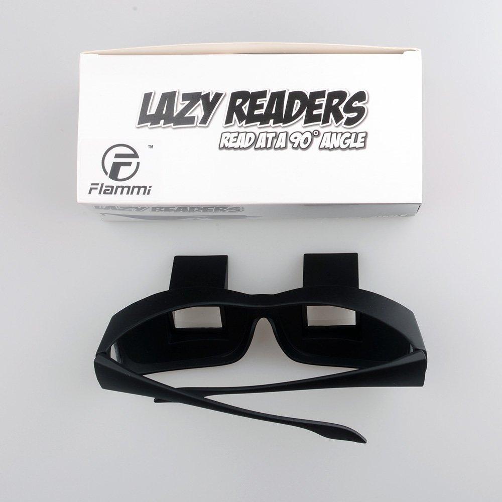 F Flammi Flammi Lazy Glasses Prism Glasses Horizontal Spectacles Lie Down for Reading/Watching TV (Plastic, Black)