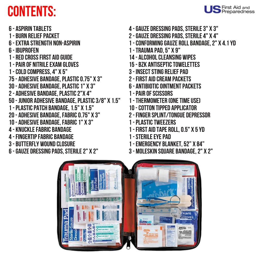 American Red Cross American Red Cross Officially Licensed Product, Deluxe All Purpose First Aid Kit, 299 Piece Emergency Medical Supplies to Treat Minor Injuries