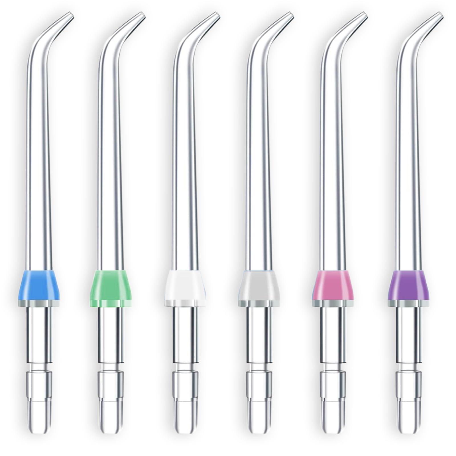 RAXSEG Flosser Replacement Tips for Waterpik Water Flosser, Reach Flosser Refill Heads Replacement Heads for Waterpik, Compatible with Waterpik Oral Irrigator & Dental Flosser(6 Classic Jet Tips)
