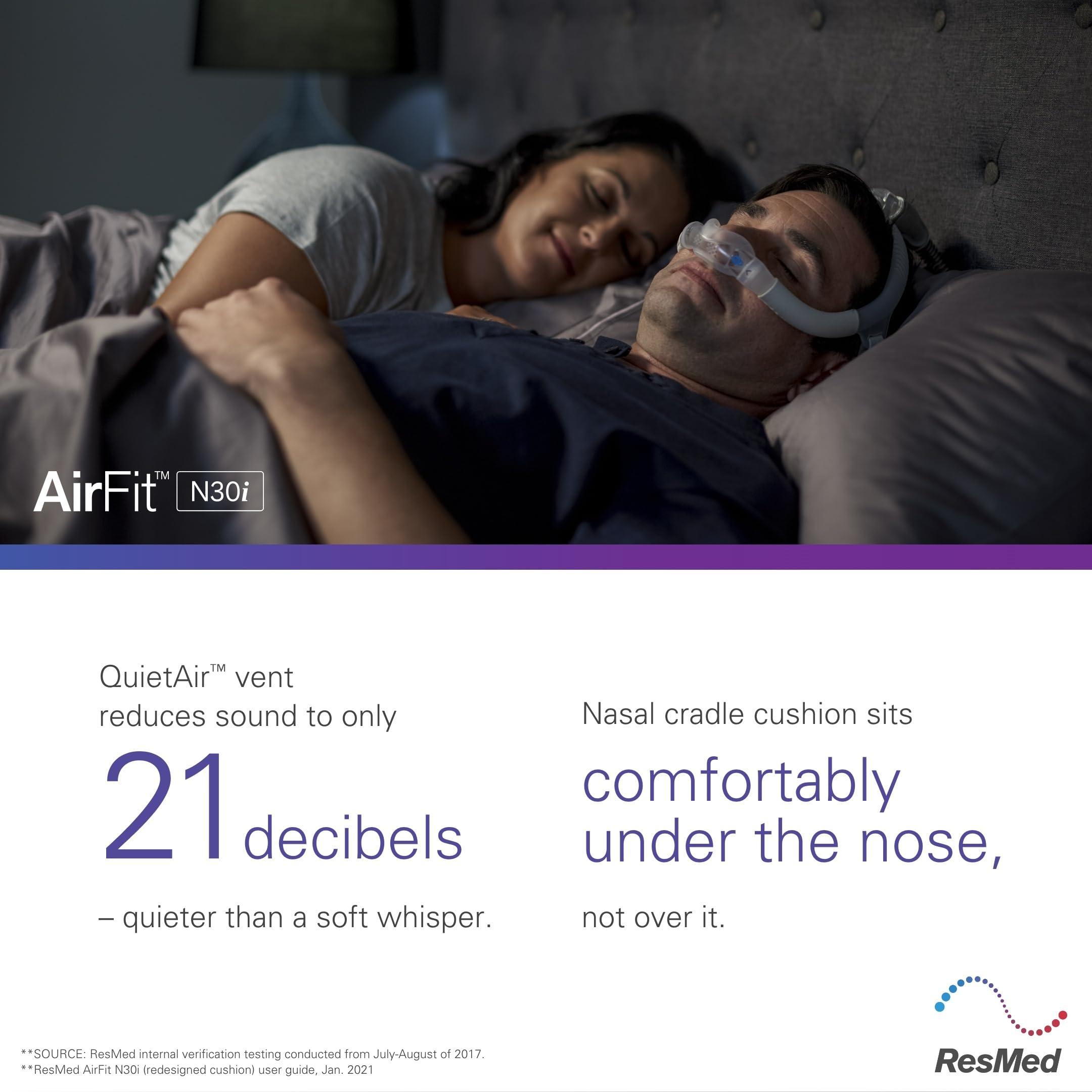 ResMed ResMed AirFit N30i Cushion - Nasal CPAP Mask Cushion Replacement - Soft Silicone - Quiet Venting - CPAP Supplies & Accessories - Medium