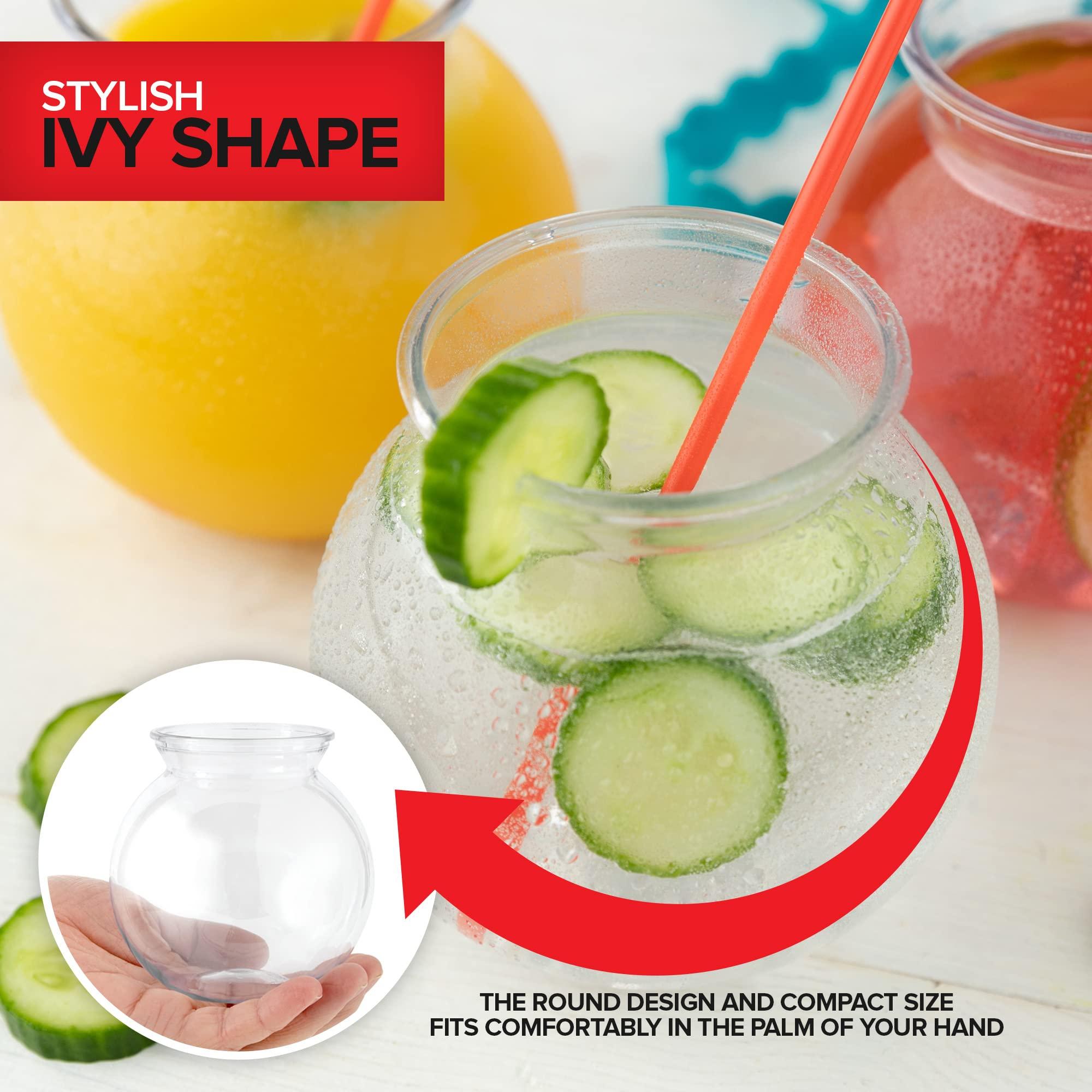 Stock Your Home Small Round Plastic Fish Bowls for Parties (6 Pack) 16 oz Clear Mini Drink Bowl, Shatterproof Fishbowl Glasses for Drinks, Centerpieces, Decorations, Goldfish Pond Carnival Game, Centerpiece Vases