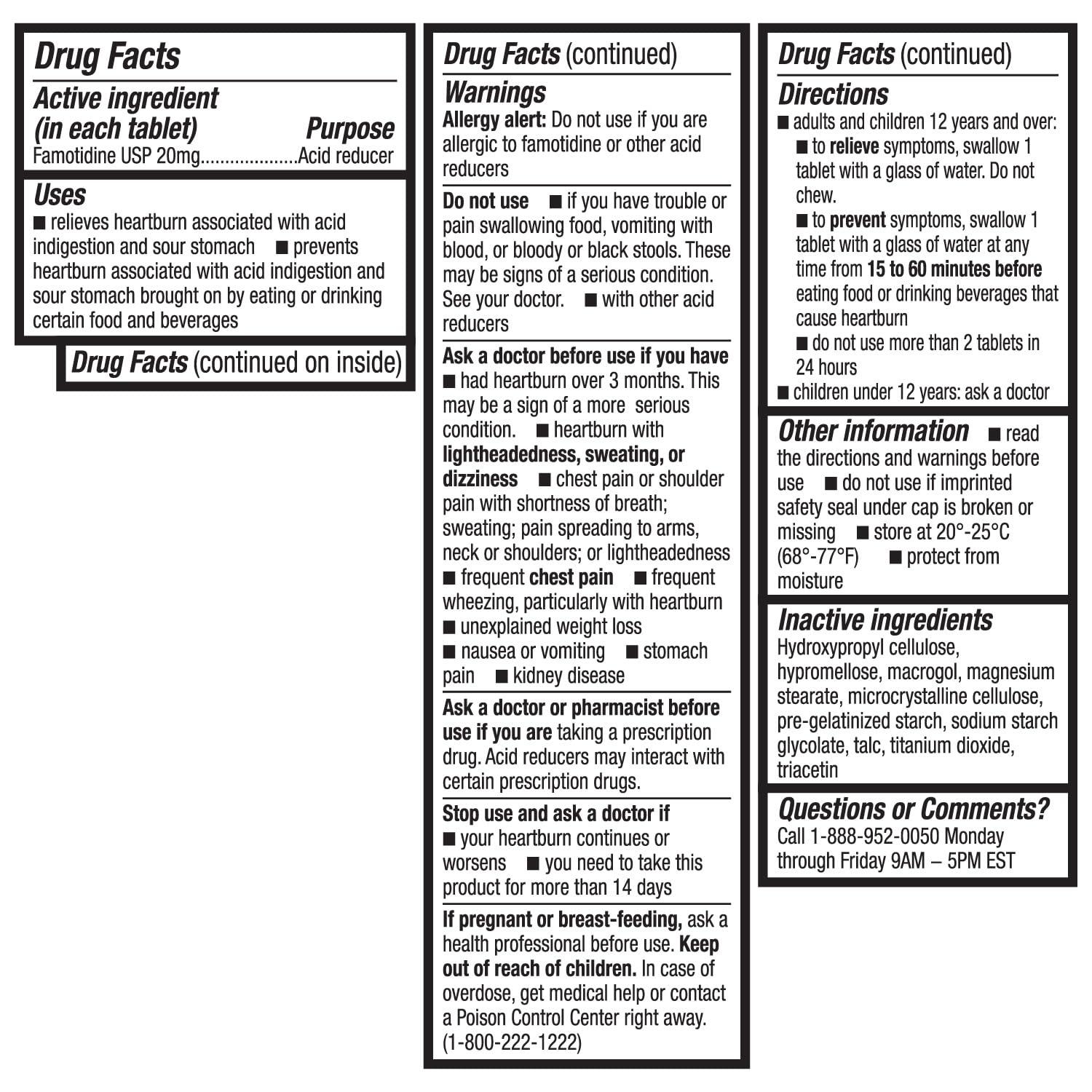 HealthA2Z HealthA2Z Acid Reducer | Famotidine 20mg | Maximum Strength | Relief from Heart Burn Due to Acid Indigestion (225 Tablets (Pack of 1))