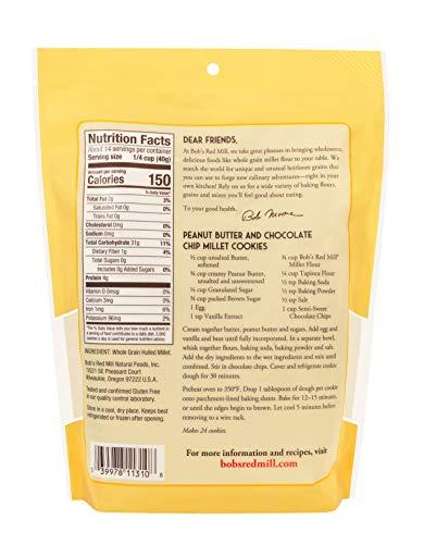 Bob's Red Mill Bob's Red Mill Stone Ground Whole Grain, Millet Flour, 20 Ounce (Pack of 4)