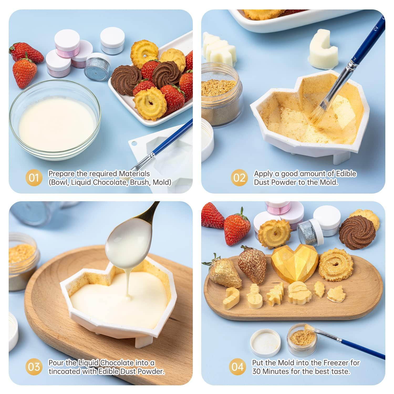 Sujoygar Orange Luster Dust Edible, Sujoygar Edible Glitter for Cocktails, 4g Shimmer Powder Drinks Glitter Edible Dust for Cake Decorating Chocolate Strawberrie Cupcake Baking Fondants Halloween Drinks