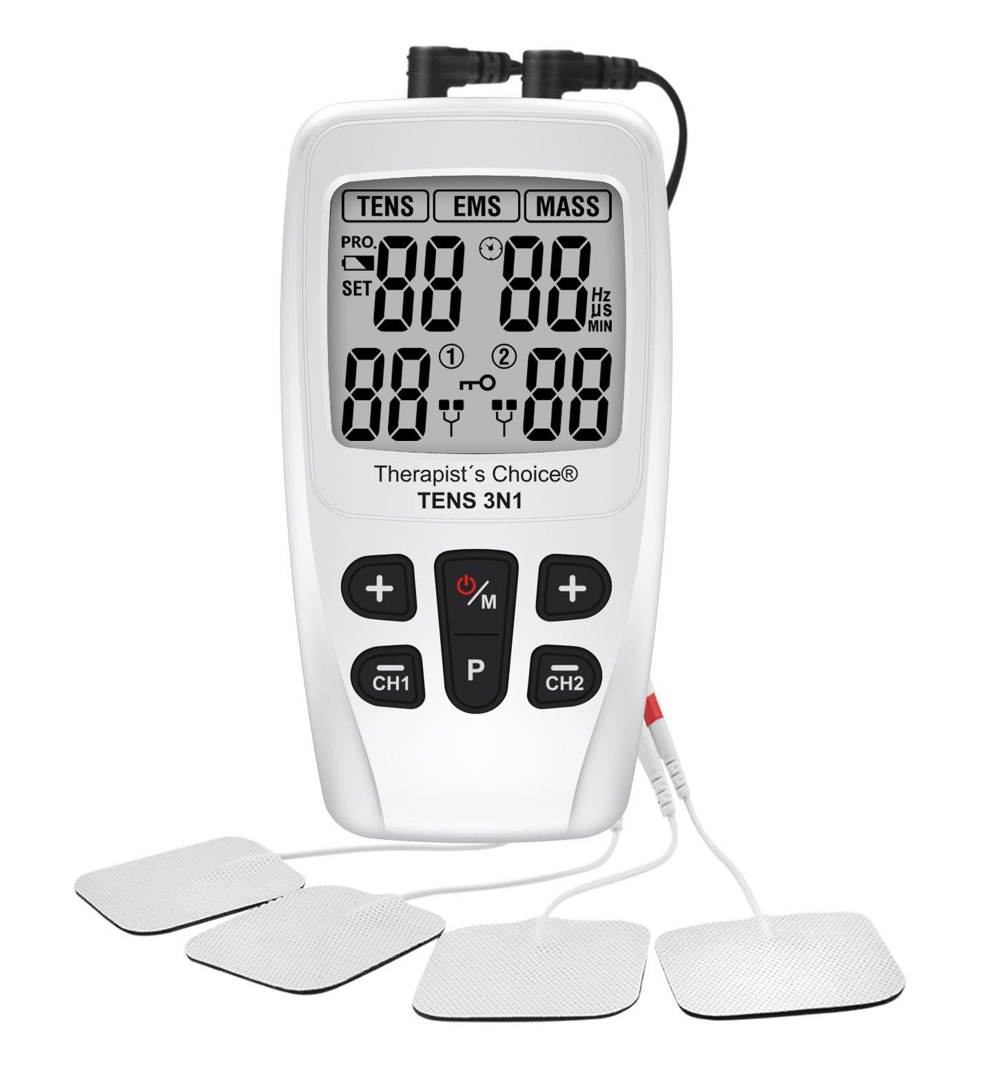 Therapist’s Choice Therapist’s Choice® TENS3N1 Dual Channel, Digital Combo with TENS, EMS and Massage with Accessories, White