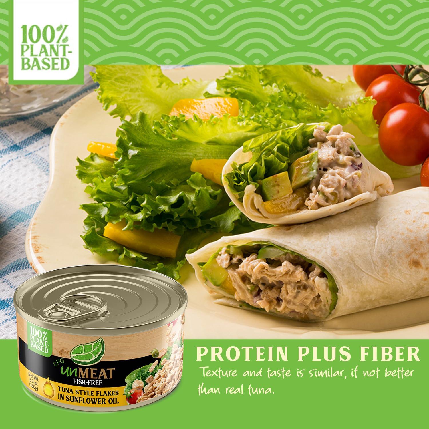 unMEAT unMEAT Plant Based Tuna Style Flakes | Easy to Prepare Plant Based Canned Tuna | Protein-Rich Vegan Tuna in Sunflower Oil, 12 pack