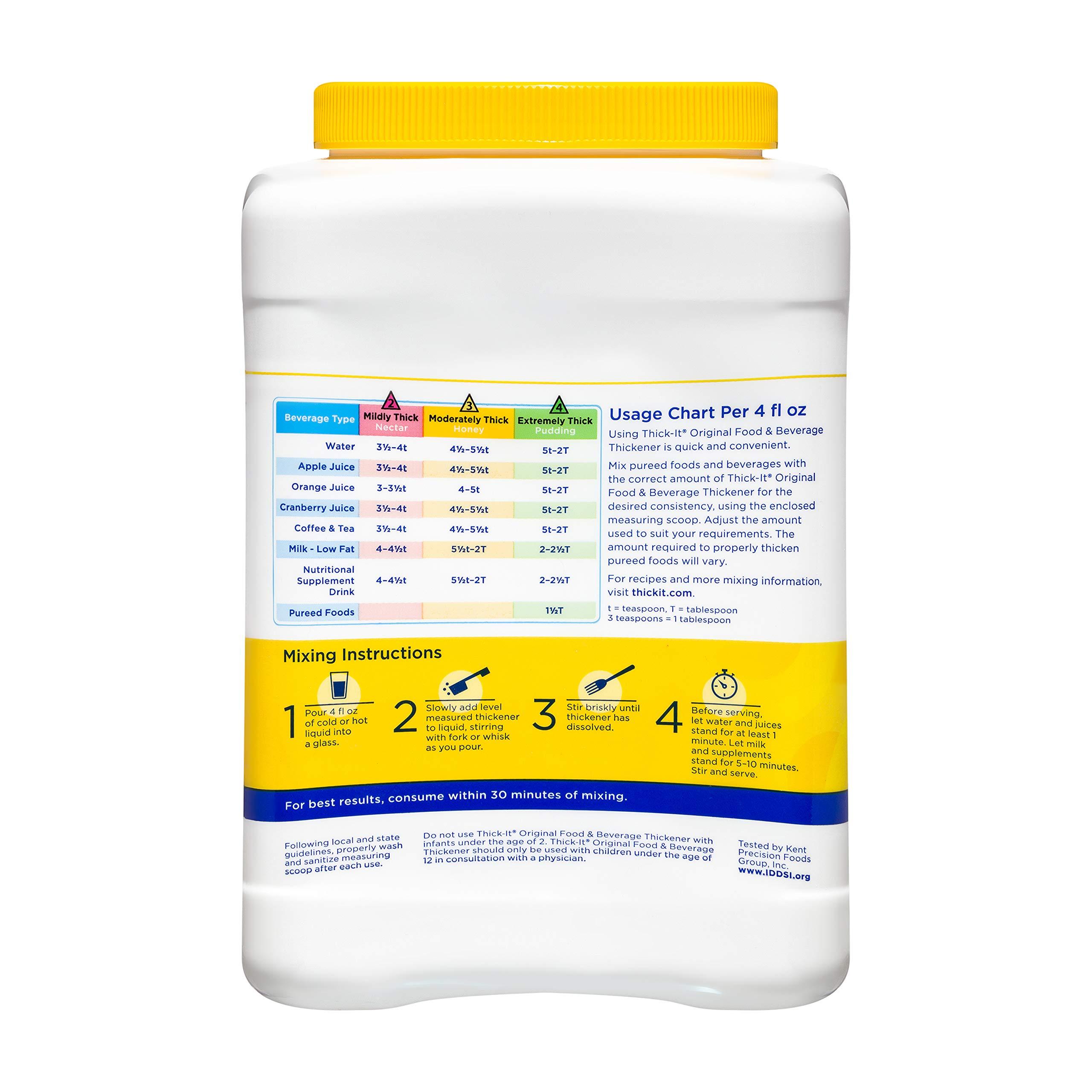 Thick-It Thick-It Original Food & Beverage Thickener, Flavorless Powder for Dysphagia (IDDSI), Digestible Swallowing Aid, Easy-to-Mix & Instant Dissolve, Used in Hot & Cold Food, 36 oz Canister