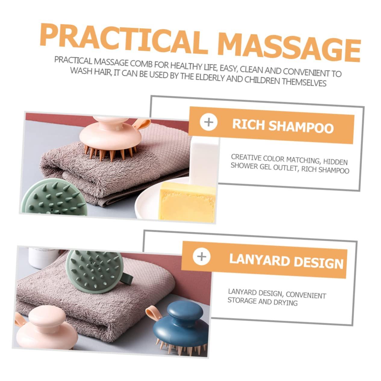 Beatifufu Beatifufu Silicone Shampoo Brush Hand Held Shampooer Silicone Scalp Scrubber Hair Massager Hand- Held Head Scrubber Hair Care Shampoo Brush Bath Scrubber Hair Scalp Massagers Shower