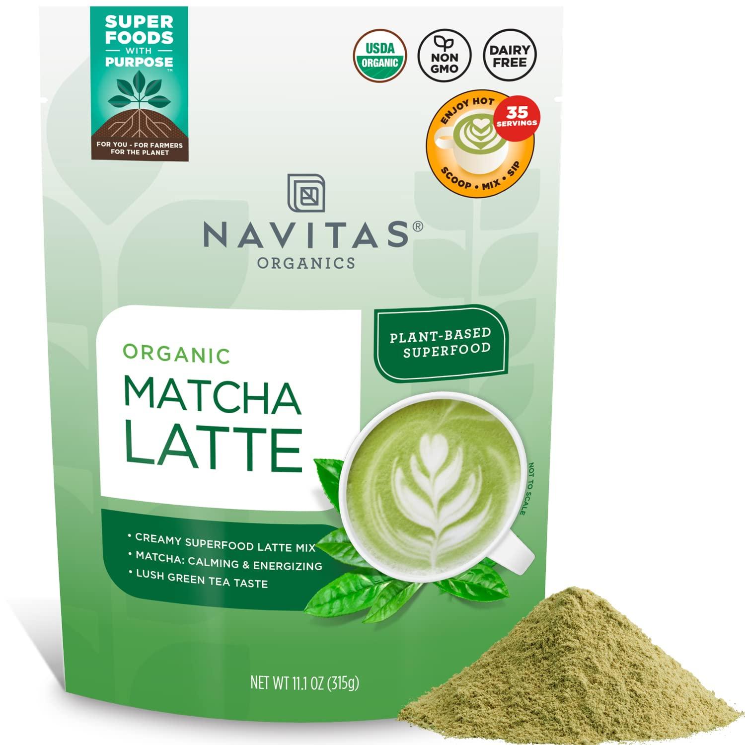 Navitas Organics Navitas Organics Matcha Latte, 11.1oz Value Size Bag, 35 Servings — Organic, Non-GMO, Dairy-Free