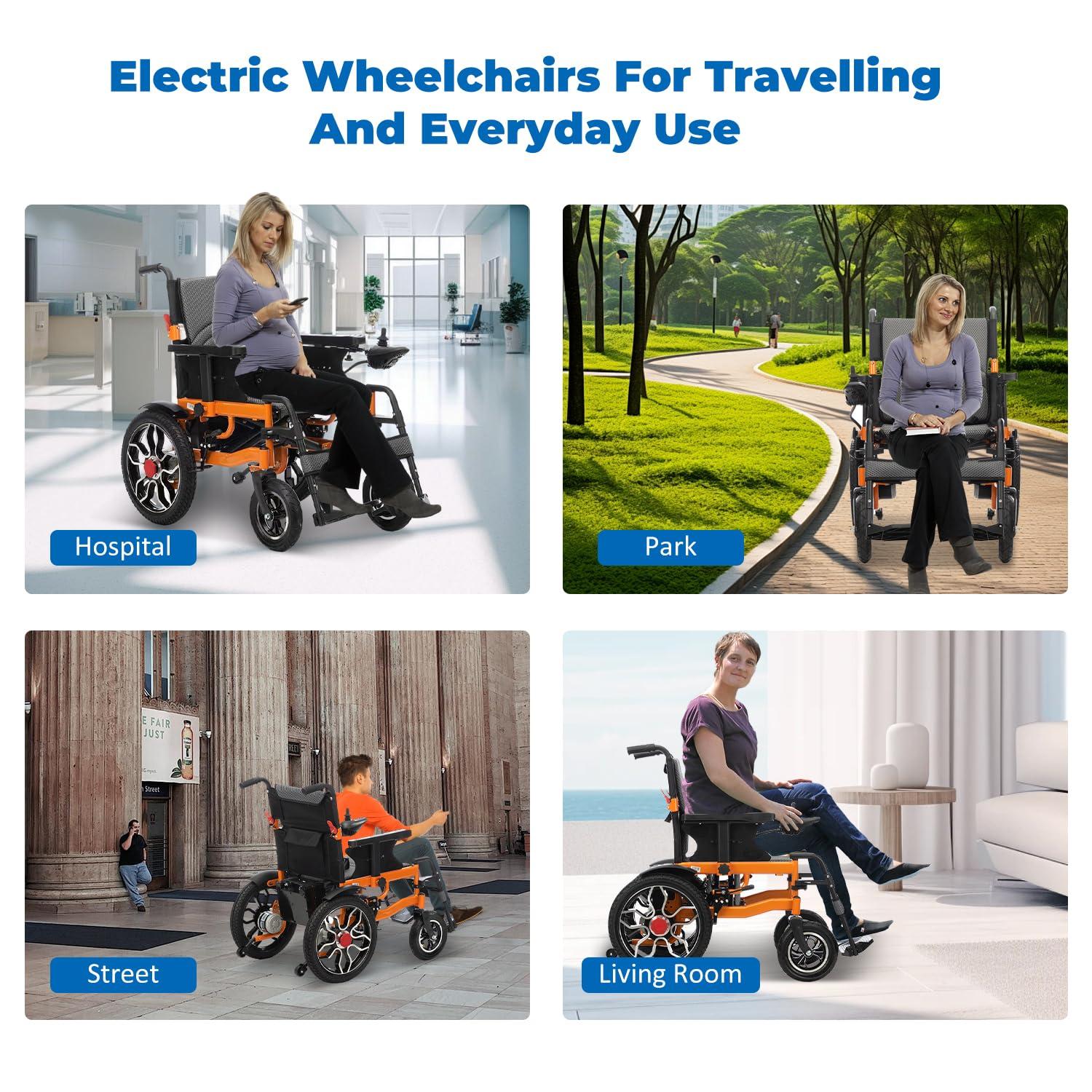 Vlemkk Electric Wheelchair for Adults,ightweight Foldable Power Wheelchair,500W Dual Motors,20Miles Longer Range Intelligent All Terrain Motorized Mobility Scooters for Seniors -Ships from USA