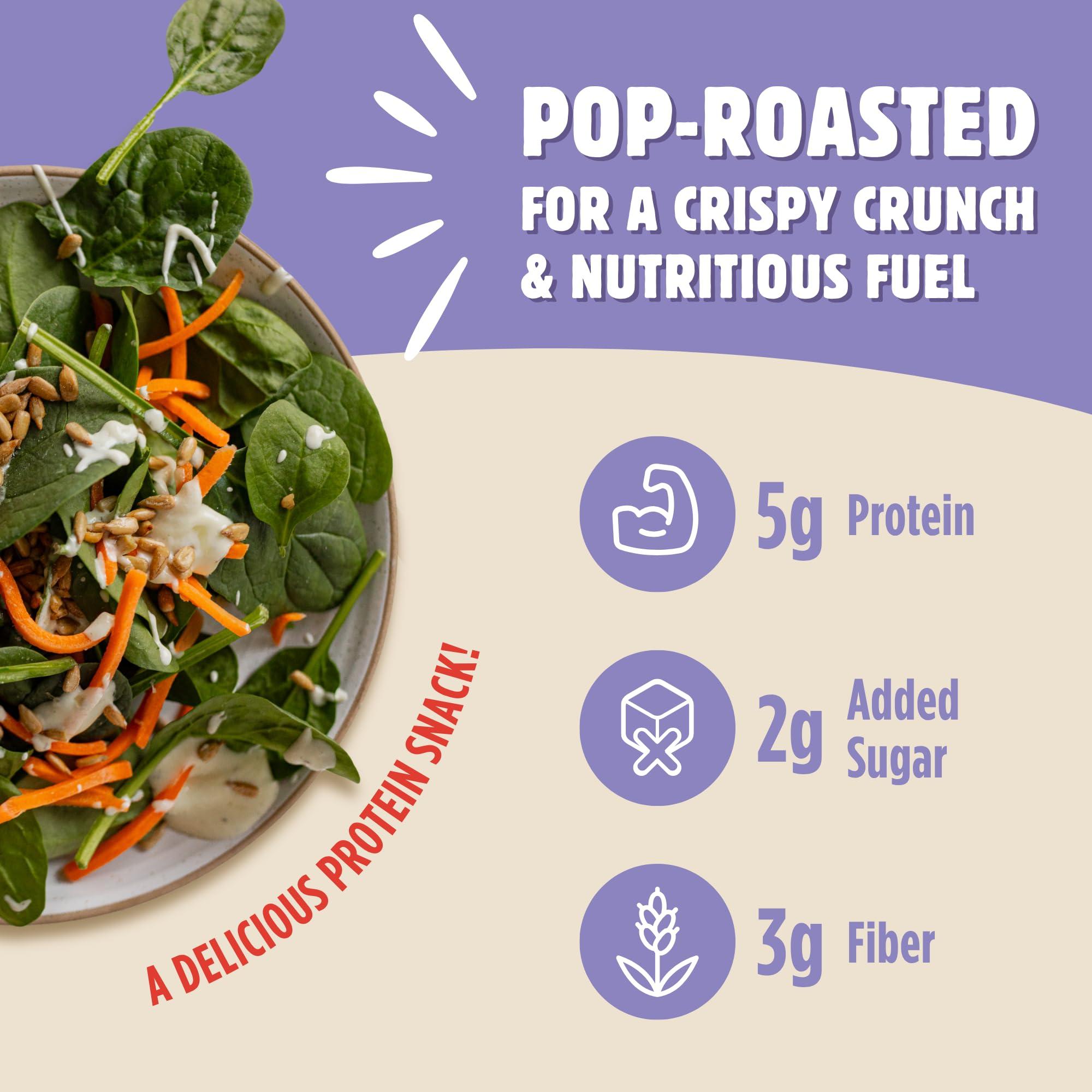 TOP FOX Top Fox Snacks - Organic Pop-Roasted Sunflower Seeds | Healthy Protein Snacks - Gluten Free - Keto and Vegan Friendly (Dark Cacao Sea Salt, 5.5 oz - 6 Pack)