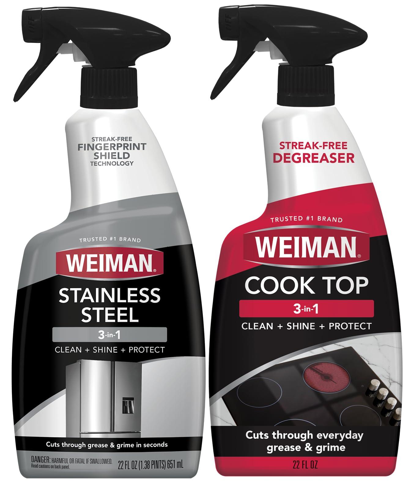 Weiman Weiman Disinfecting Stovetop Cleaner & Stainless Steel Cleaner - 22 Ounce - Daily Appliance Kitchen Cleaning Kit