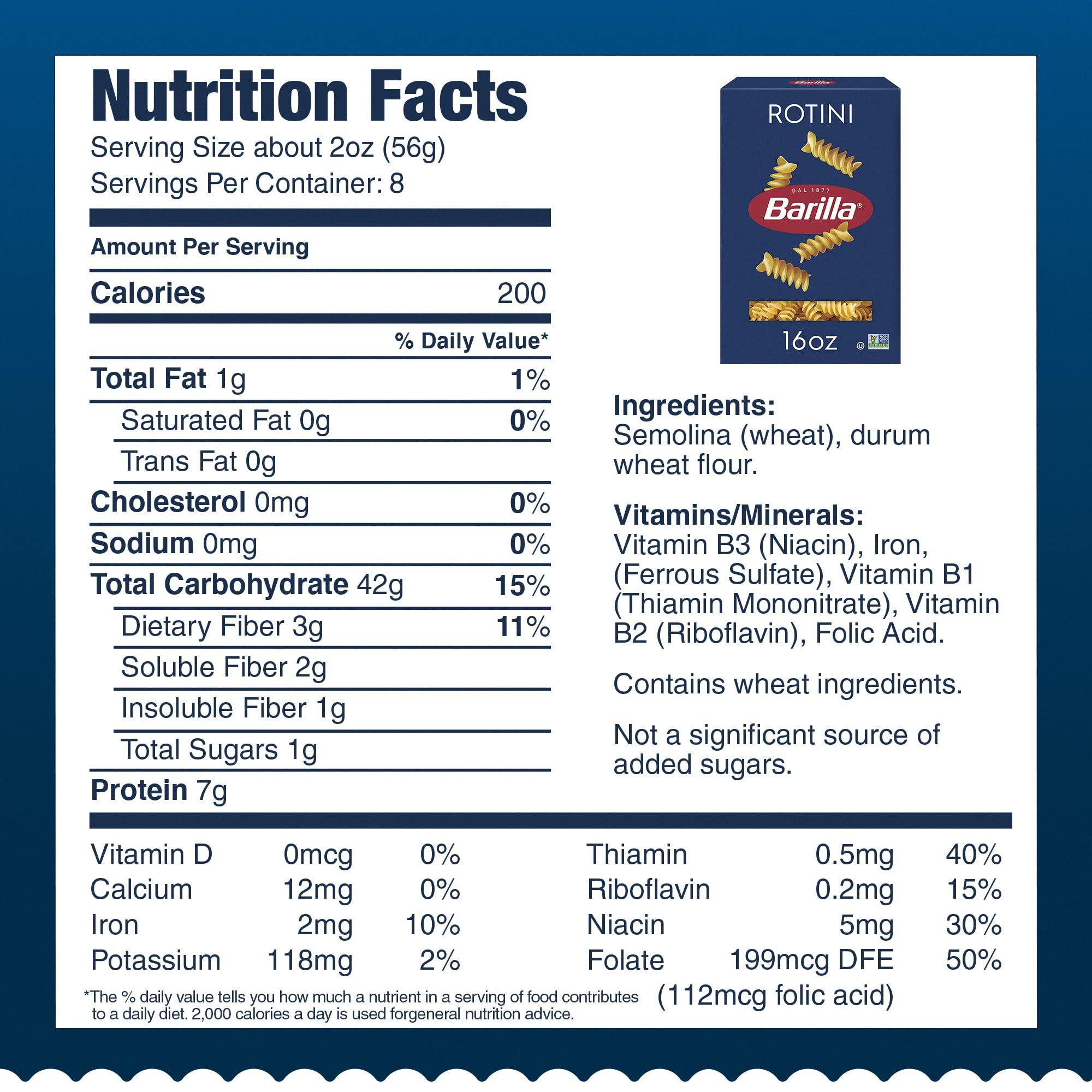 Barilla Barilla Rotini Pasta, 16 oz. Box (Pack of 12) - Non-GMO Pasta Made with Durum Wheat Semolina - Kosher Certified Pasta