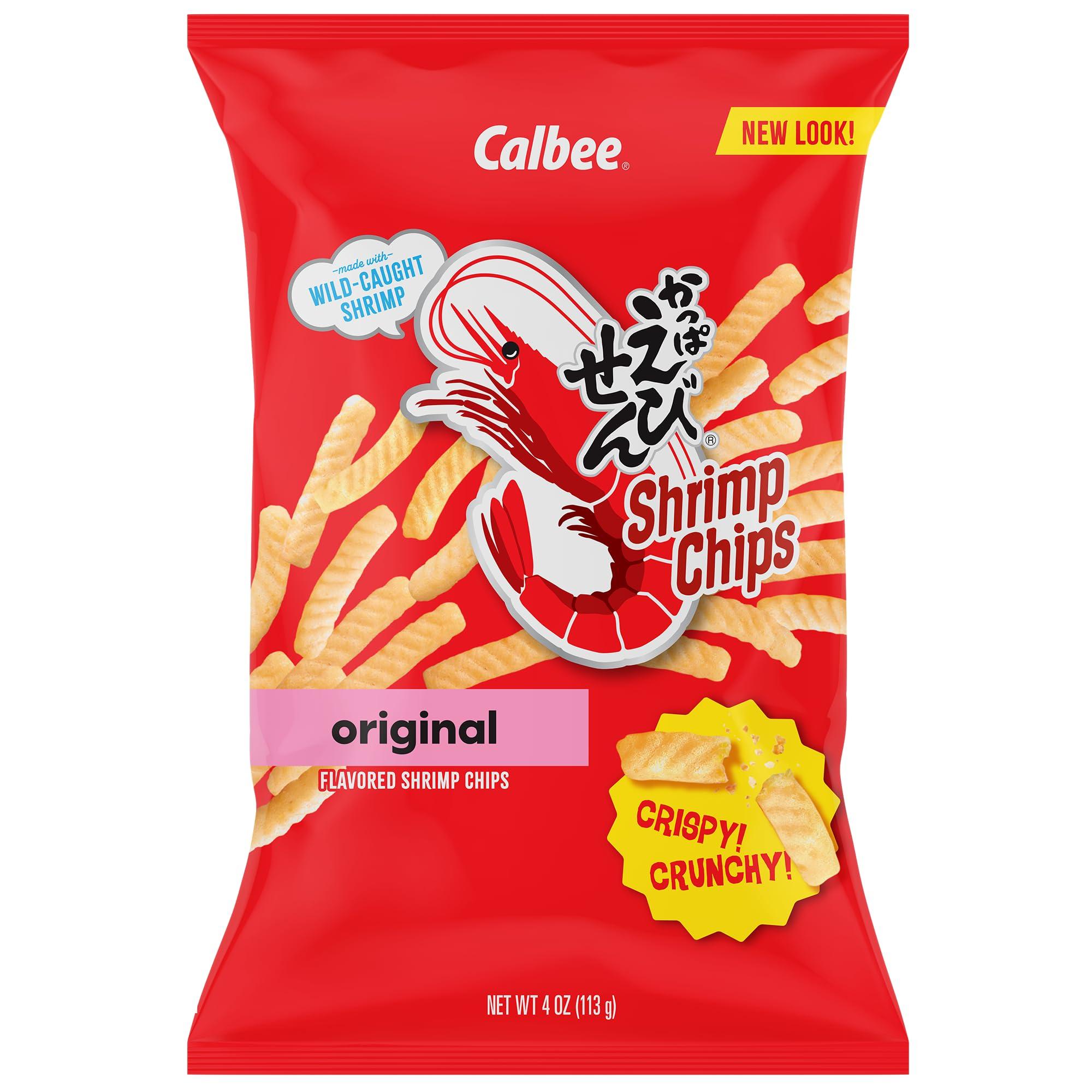 Calbee Calbee Shrimp Chips (Original, 4.0 oz) | Japanese Chips Made With Real Wild-Caught Shrimp & Baked To Crunchy Perfection | Indulge In Irresistible Shrimp Flavoured Chips (12 Pack)