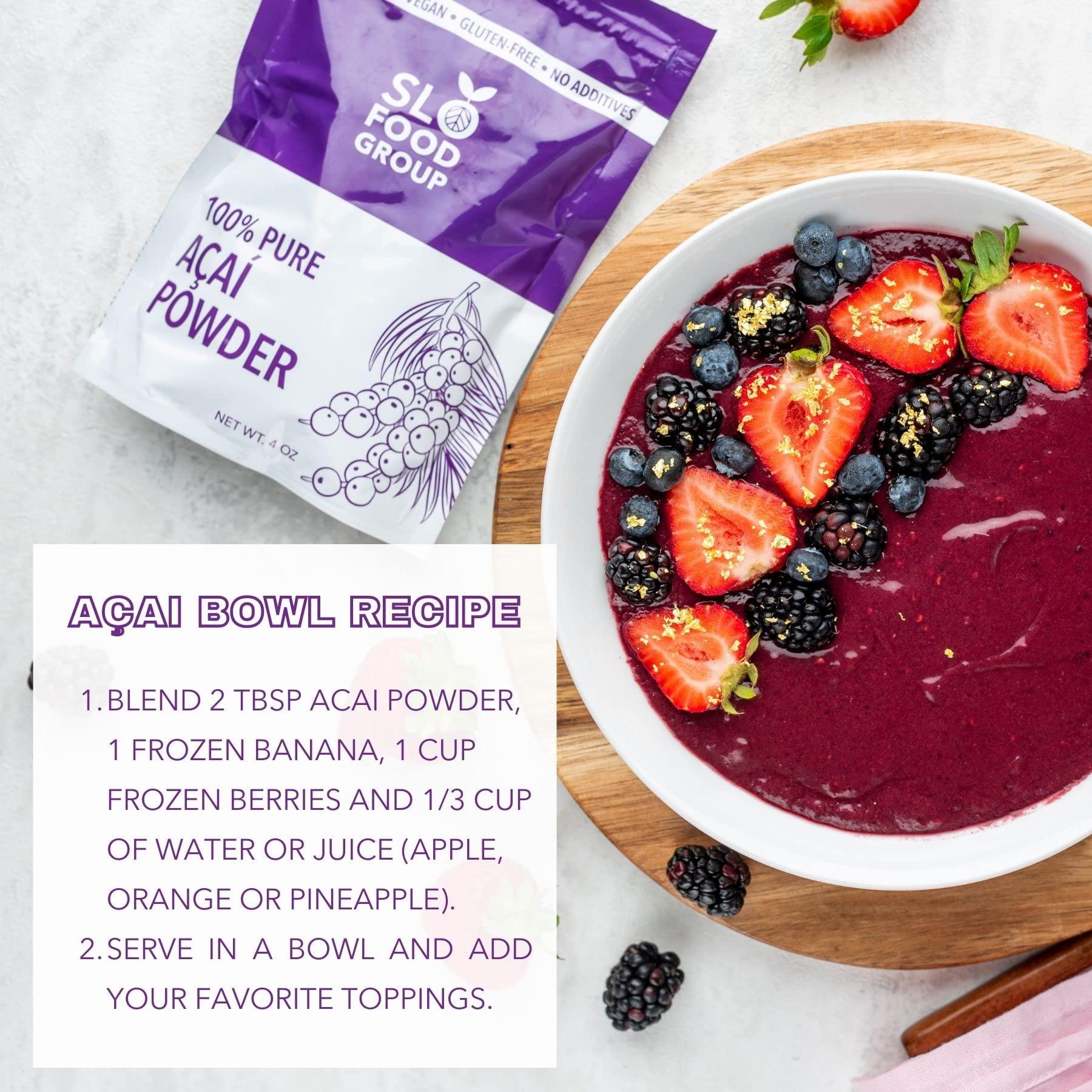 Slofoodgroup Slofoodgroup Freeze Dried Aa Powder - Pure Acai Powder from Brazil (.5 Lb/8 oz Aa), Acai Fruit Powder