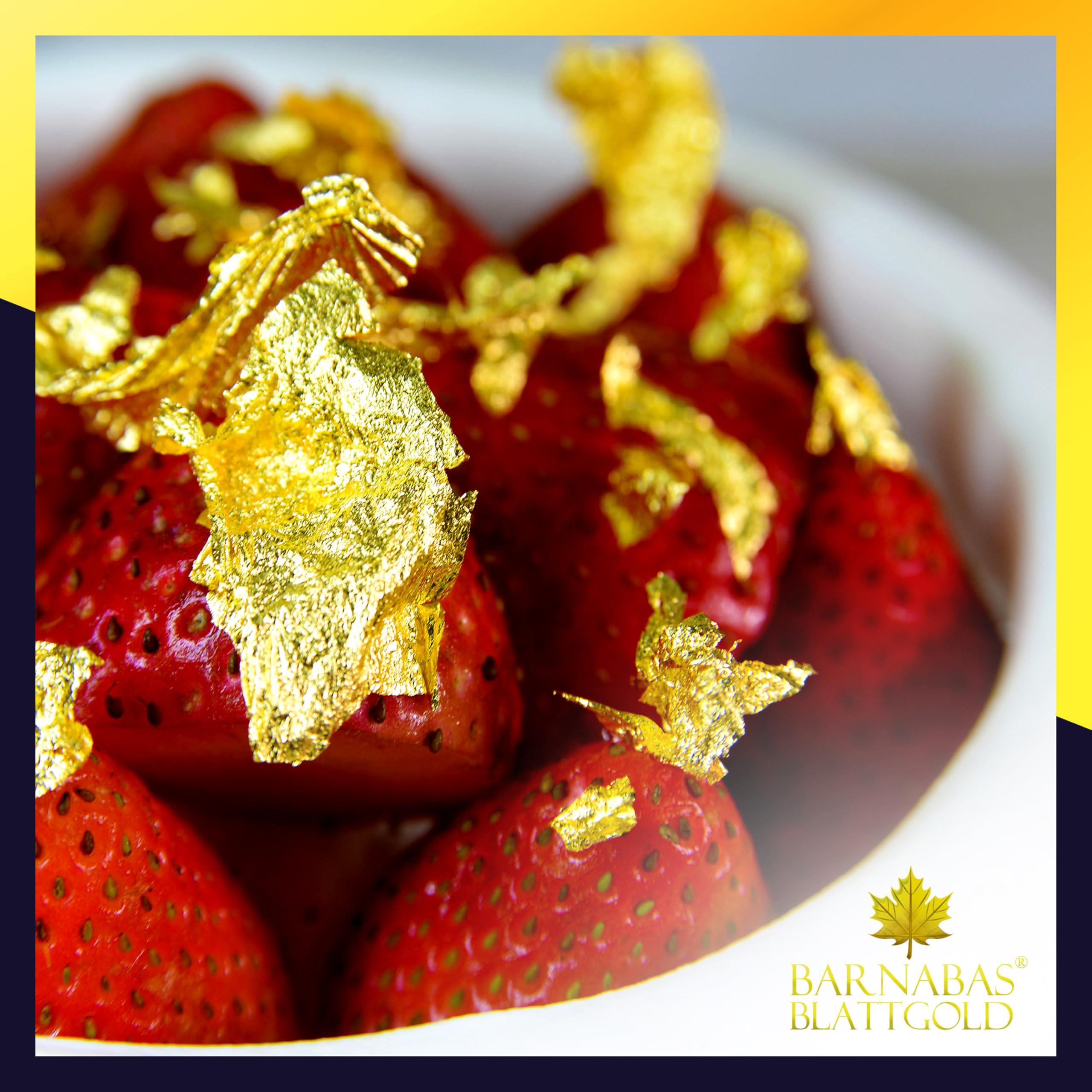 BARNABAS BLATTGOLD Barnabas Blattgold Genuine Edible Gold Flakes,150mg/Jar, Edible Gold Leaf for Cake Decorations, for Baking, for Drinks and for Food