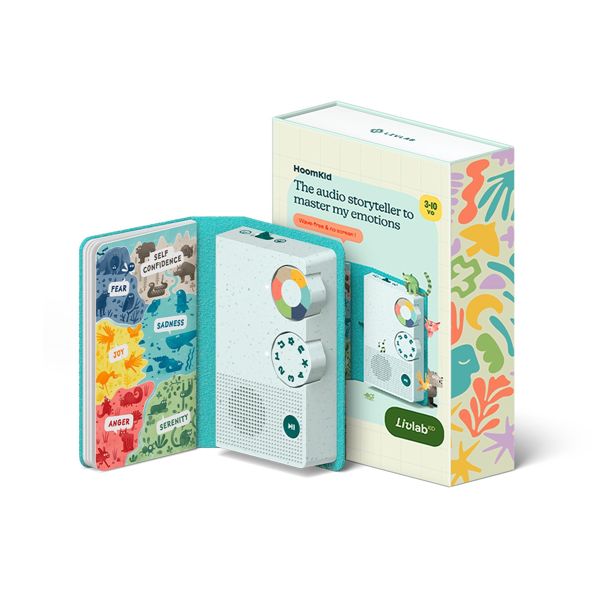 Hoom HoomKid Story Box Children\'s Audio Player - Stories, Meditation, Music, Workout for Kids - Relax & Sleep - Ages 3 to 10 - Screen Free & Disconnected, Emotional Management