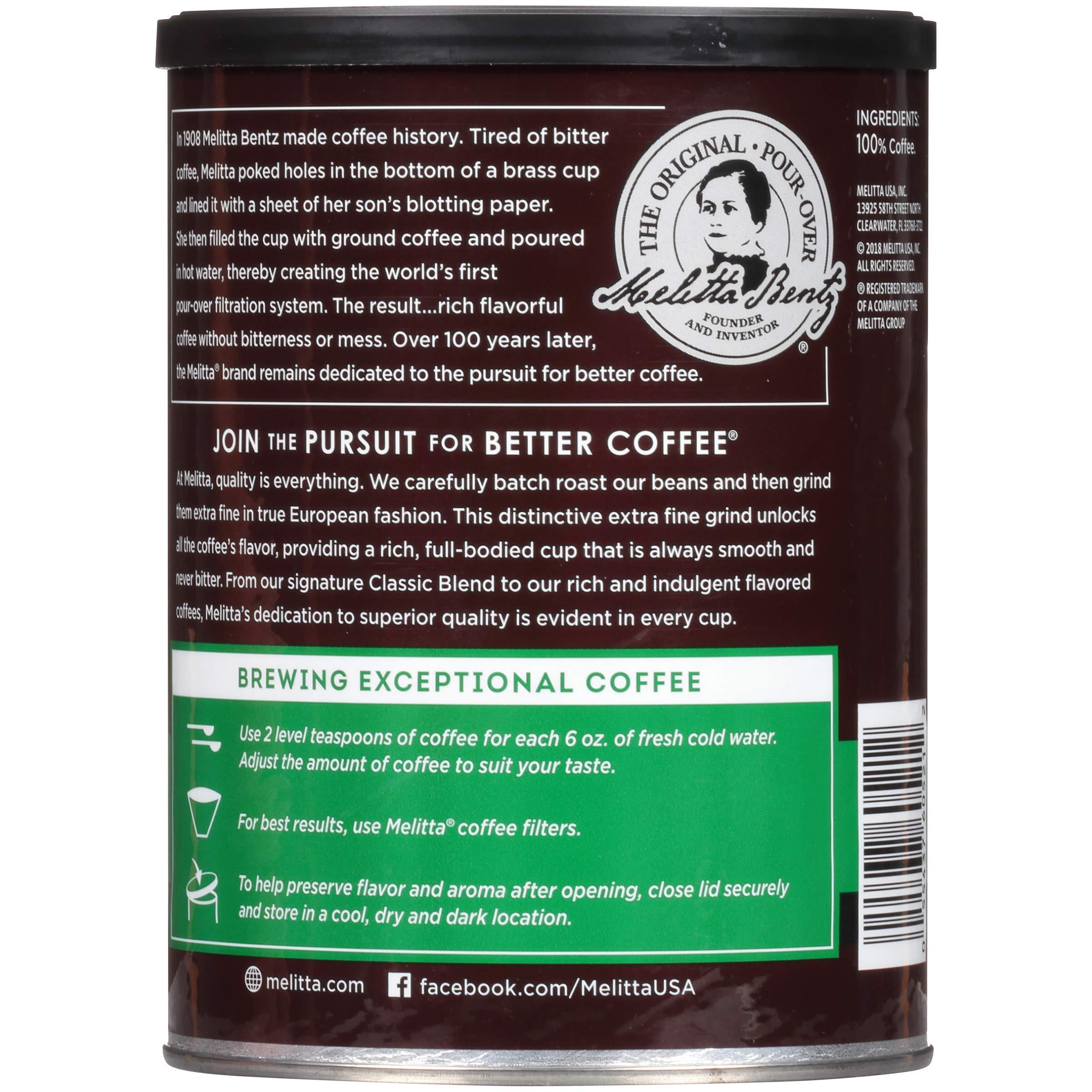 Melitta Melitta Classic Decaf Coffee, Medium Roast, Extra Fine Grind, 10.5 Ounce Can (Pack of 6) 63 Ounces Total