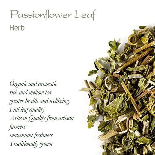 Valley of Tea Passion Flower Tea Organic Calming - Whole Leaf Dried Passionflower - Passiflora Herb for Anxiety - Maypop - Wild Passion Vile - Paciflora Te Pasiflora Tea Organic Passionflower Tea