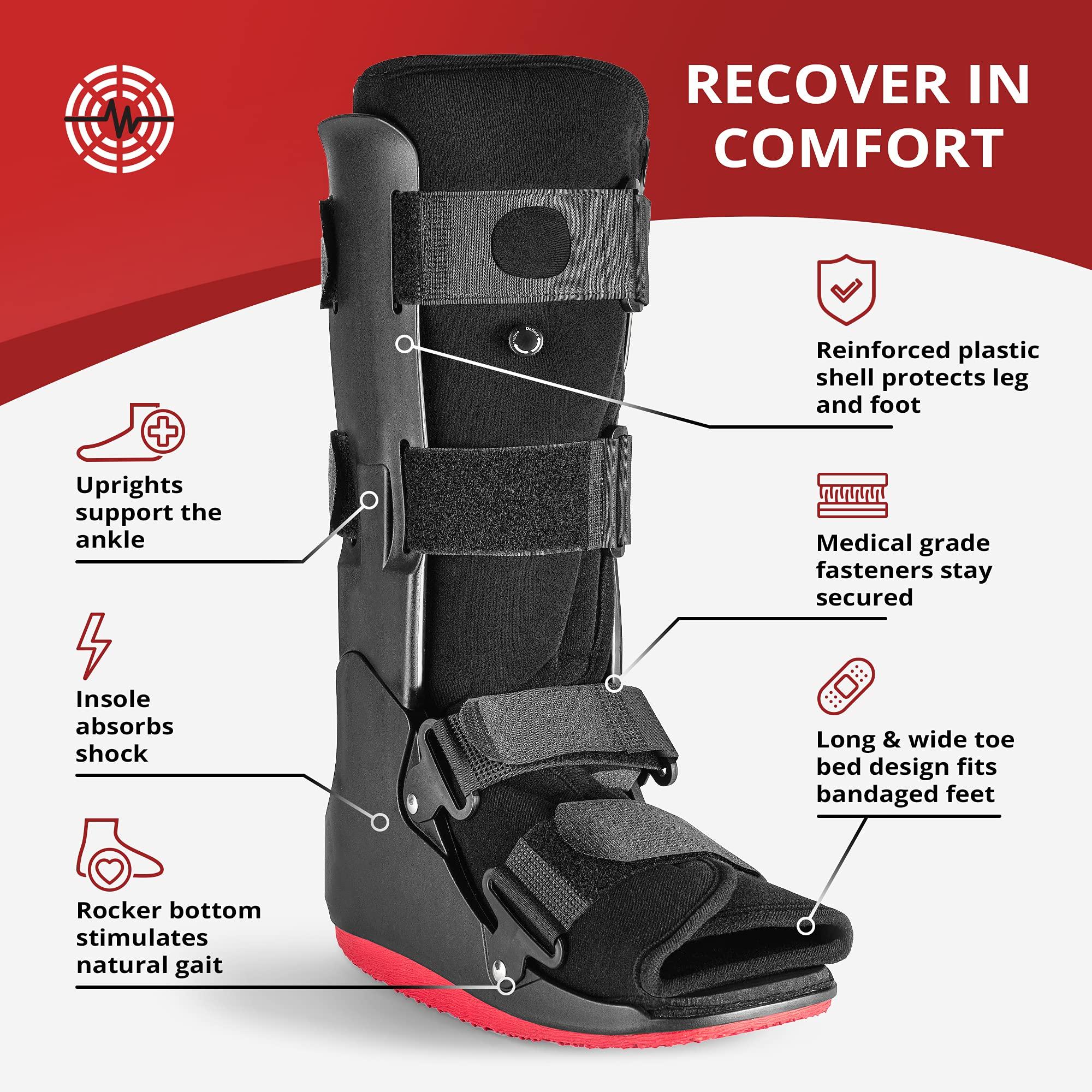 ManaMed ManaMed ManaEZ Air Boot Tall CAM Boot | Orthopedic Walking Boot for Sprained Ankle with Air Pump | Foot Brace for Injured Foot, Ankle Sprain, Broken Toe & Post Surgery | Fracture & Cast Boots (Small)
