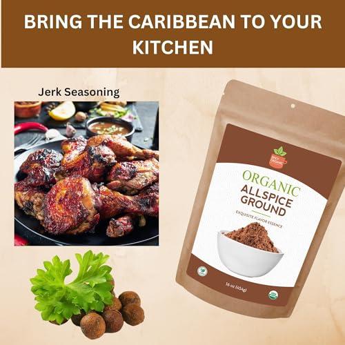 SPICY ORGANIC SPICY ORGANIC Pure Organic Allspice Ground 4 oz. - Certified USDA Organic - Allspice Seasoning for Baking, Marinades, Pickling, Stews, Sauces, and Beverages