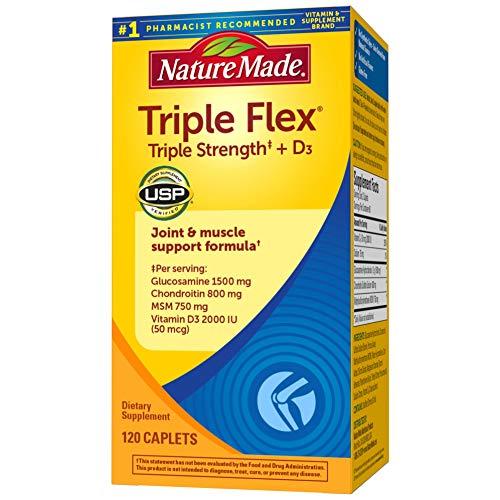 Nature Made Nature Made TripleFlex Triple Strength Caplets with Vitamin D3, 120 Count for Joint Support